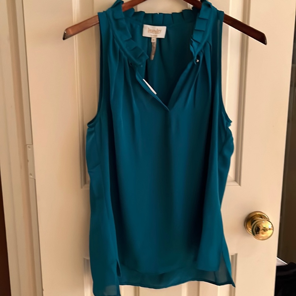 New Teal Sleeveless Blouse
